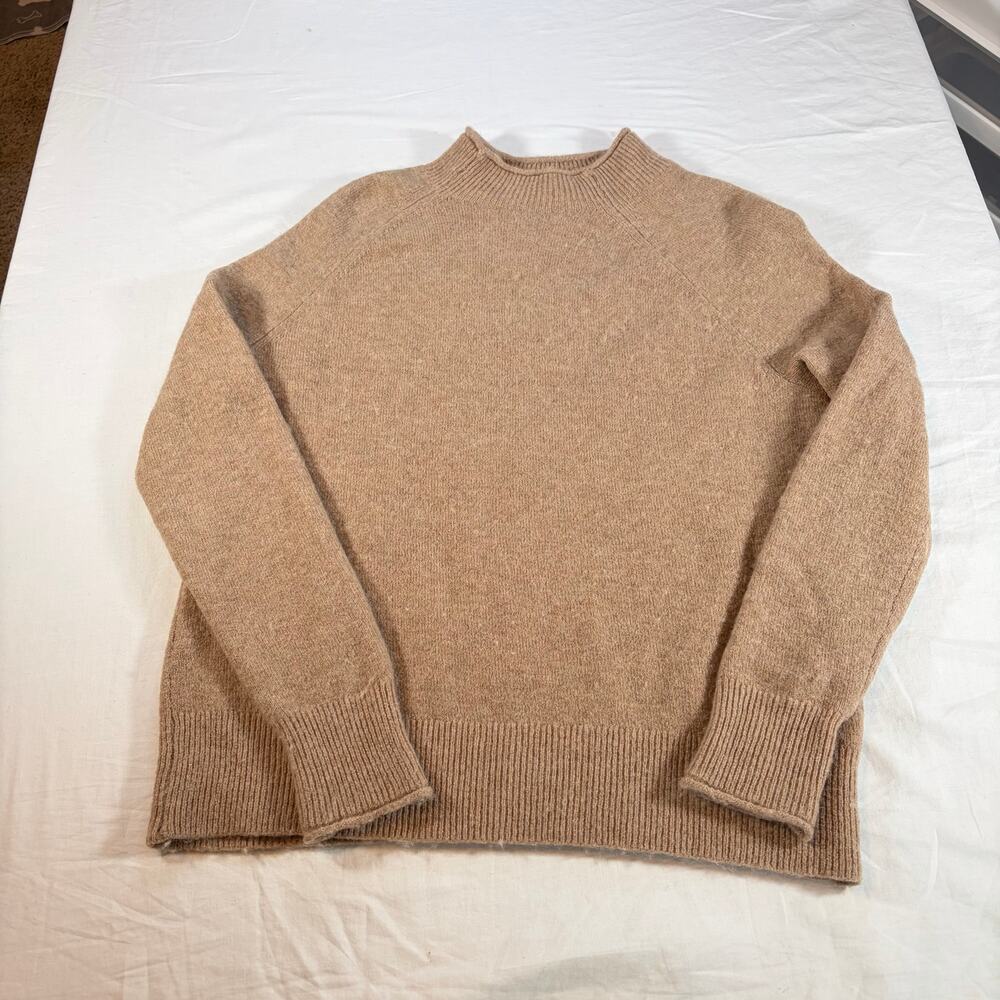 J Crew womens camel mock neck sweater. Size XS. merino wool alpaca blend. career - Picture 3 of 6